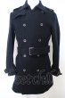 画像1: Black by VANQUISH / ストレッチウールロングトレンチコート O-23-12-21-033-Bl-ou-YM-ZT510 (1)