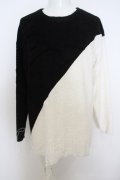 【WINTERセール】NO ID. / ビキューレラムパイルバイカラーニット O-23-12-21-005-NO-to-YM-ZT129