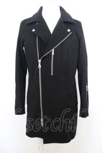 【WINTERセール】NO ID. BLACK / メルトンライダースコート O-23-12-28-1031-NO-ou-YM-ZT-M011