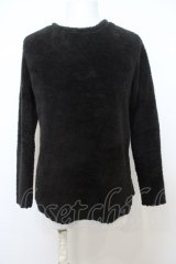 【WINTERセール】NO ID. BLACK / ストレッチシャギーラウンドCN プルオーバー O-23-12-28-1025-NO-ja-YM-ZT034