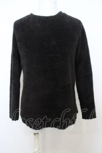 【WINTERセール】NO ID. BLACK / ストレッチシャギーラウンドCN プルオーバー O-23-12-28-1025-NO-ja-YM-ZT034