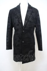 【WINTERセール】Black by VANQUISH / ソフトウォームシャドーカモストレッチチェスターコート O-23-12-30-043-Bl-ou-YM-ZT006
