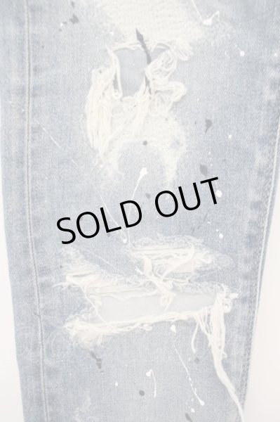 画像2: LUDI / ペインティングダメージストレッチデニムパンツ O-23-12-30-1020-BE-pa-YM-ZT033 (2)