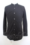 【WINTERセール】NO ID. BLACK / ノーカラーコットンシャツ O-23-12-30-022-NO-sh-YM-ZT008