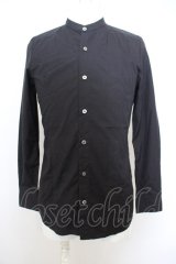 NO ID. BLACK / ノーカラーコットンシャツ O-23-12-30-022-NO-sh-YM-ZT008