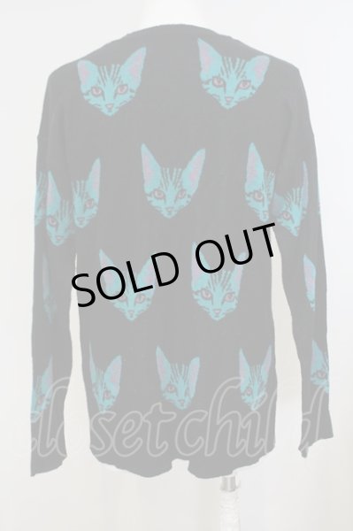 画像2: NO ID. BLACK / ＷＮニットＣＡＴドットＪＱ－Ｃ－Ｎプルオーバー ONE ブラック O-24-01-28-020-NO-to-YM-ZT441 (2)