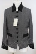 【WINTERセール】NO ID. BLACK / TRストレッチシングルナポレオンジャケット 2 グレーｘブラック O-24-01-28-021-NO-ja-YM-ZT114