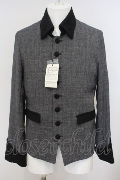 画像1: NO ID. BLACK / TRストレッチシングルナポレオンジャケット 2 グレーｘブラック O-24-01-28-021-NO-ja-YM-ZT114 (1)