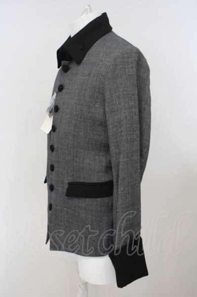 画像2: NO ID. BLACK / TRストレッチシングルナポレオンジャケット 2 グレーｘブラック O-24-01-28-021-NO-ja-YM-ZT114 (2)