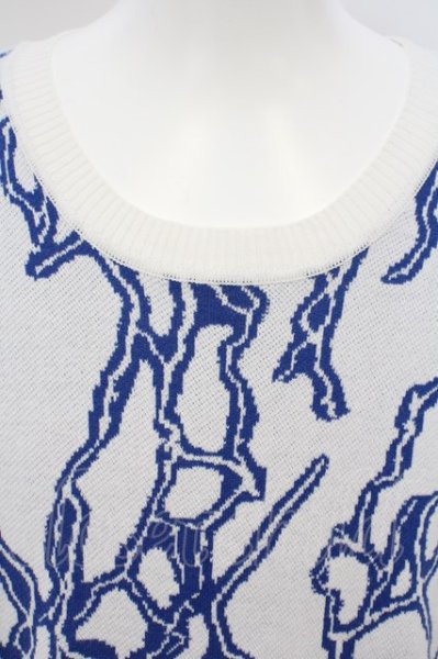 画像2: NO ID. BLACK / ×FINDERS KEEPERS CニットサンダーJQ-C-Nプルオーバーニット 2 ホワイトｘブルー O-24-01-28-024-NO-to-YM-ZT043 (2)