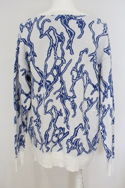 画像3: NO ID. BLACK / ×FINDERS KEEPERS CニットサンダーJQ-C-Nプルオーバーニット 2 ホワイトｘブルー O-24-01-28-024-NO-to-YM-ZT043 (3)