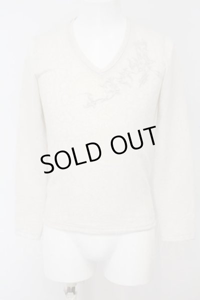 画像2: TORNADO MART / トライバル刺繍アニマルジャガードカットソー  ホワイト O-24-01-28-026-TO-to-YM-ZT385 (2)