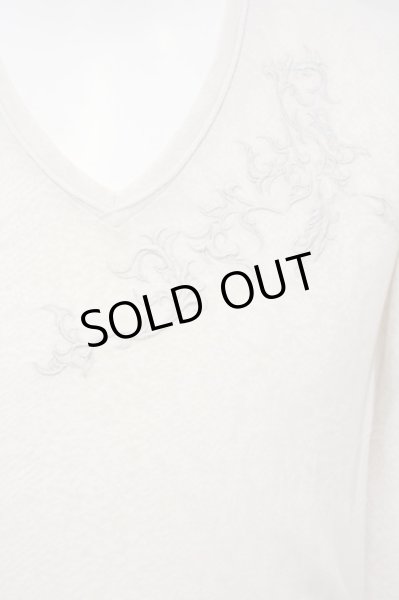 画像3: TORNADO MART / トライバル刺繍アニマルジャガードカットソー  ホワイト O-24-01-28-026-TO-to-YM-ZT385 (3)