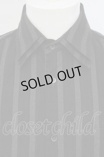 画像2: TORNADO MART / 二重襟ストライプシャツ M ブラック O-24-01-28-034-TO-sh-YM-ZT377 (2)