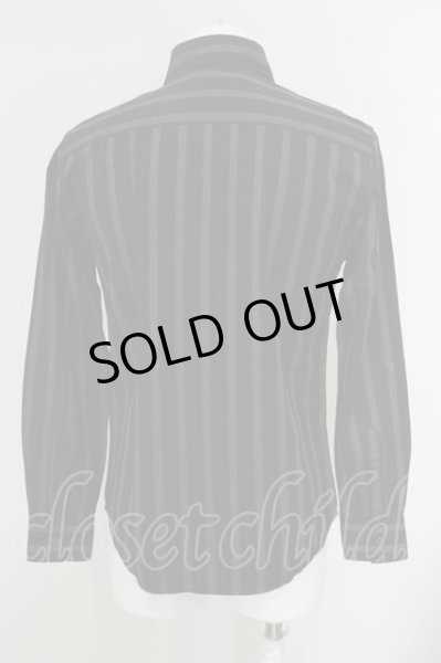 画像3: TORNADO MART / 二重襟ストライプシャツ M ブラック O-24-01-28-034-TO-sh-YM-ZT377 (3)