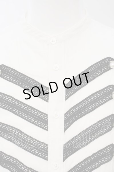 画像2: BACKSTAGE PASS / BONAPARTE(ボナパルト)ナポレオン ビッグシルエット ロング シャツ F ホワイト×ブラック O-24-01-28-050-BA-sh-IG-ZT372 (2)