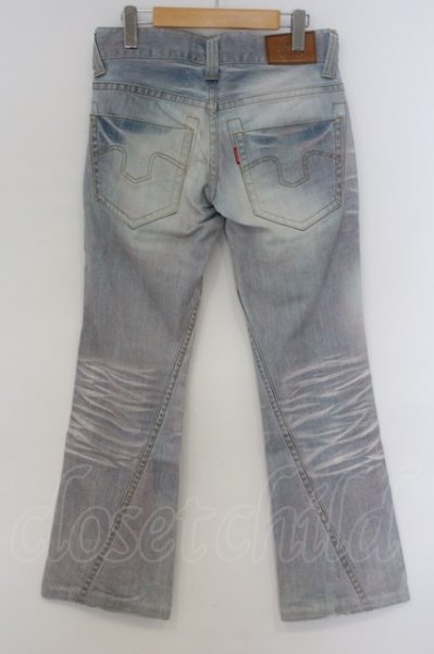 画像4: TORNADO MART / 製品染ストレッチデニムベルボトム S ライトインディゴｘレッド O-24-01-28-066-TO-pa-YM-ZT362 (4)