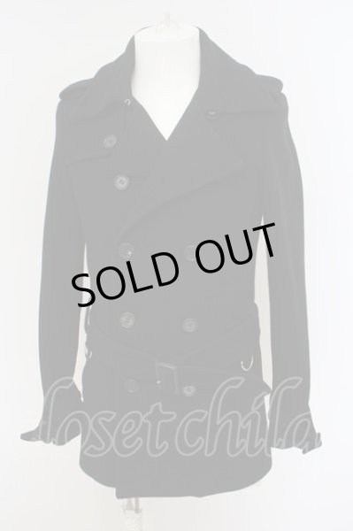 画像1: MURDER LICENSE / メルトンPコート 44 ブラック O-24-01-28-008-MU-ou-YM-ZT-M009 (1)