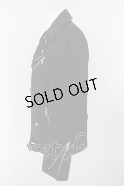 画像3: NO ID. / メルトンツイントラックライダースジャケット 2 ブラック O-24-01-28-018-NO-ja-YM-ZT441 (3)