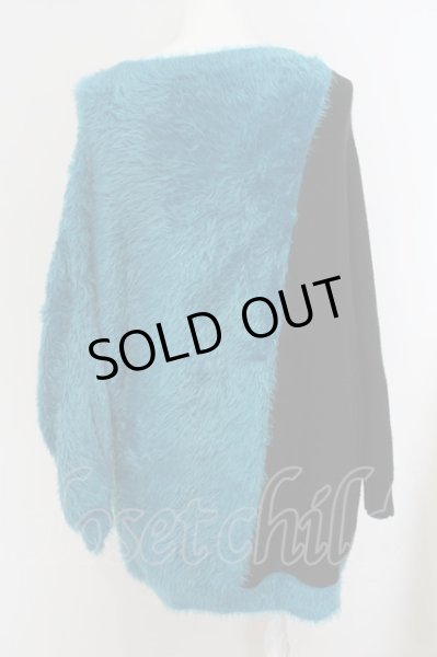 画像2: NO ID. BLACK / フェザーヤーン切替ドルマンスリーブニット ONE グリーンｘブラック O-24-02-04-003-NO-ja-YM-ZT047 (2)