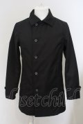 【WINTERセール】Black by VANQUISH / ツイルボンディングシングルコート S ブラック O-24-02-04-036-Bl-ou-YM-ZT-M131