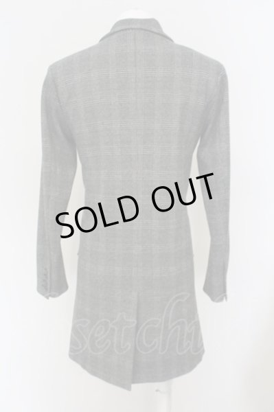 画像2: Black by VANQUISH / グレンチェックレーヨンチェスターコート S グレー O-24-02-04-046-Bl-ou-YM-ZT-M016 (2)