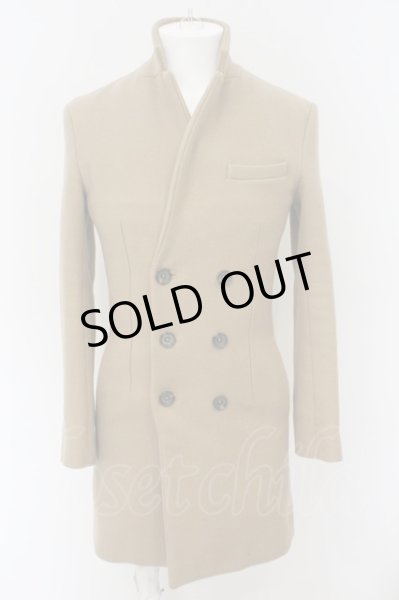 画像2: Black by VANQUISH / GRUPPO ウールメルトンダブルチェスターコート S ベージュ O-24-02-04-048-Bl-ou-YM-ZT-M009 (2)