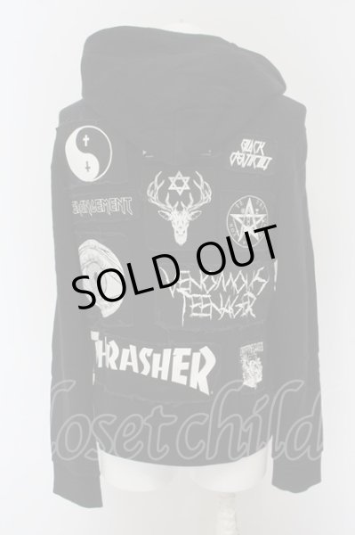 画像2: BLACK MORAL / × THRASHERコラボ　パーカー  ブラック O-24-02-19-029-BL-to-YM-ZT056 (2)