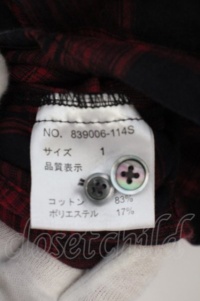 画像3: NO ID. / コットンチェックシャツ 1 レッド O-24-02-19-003-NO-sh-YM-ZT060