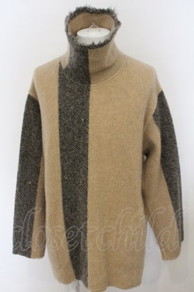 画像1: SHARE SPIRIT / MOHAIR PILE KNIT S グレーｘベージュ O-24-02-19-042-SH-to-YM-ZT331