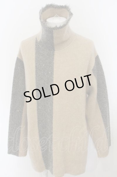 画像1: SHARE SPIRIT / MOHAIR PILE KNIT S グレーｘベージュ O-24-02-19-042-SH-to-YM-ZT061 (1)