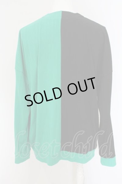 画像3: NO ID. / ランダムテレコBIG-C-D カーディガン ONE ブラックｘグリーン O-24-02-19-005-NO-to-YM-ZT060 (3)