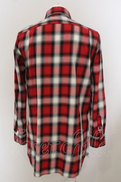 画像2: 【WINTERセール】agr AnotheR aGitation / Cottton Check Zip シャツ M レッド O-24-02-19-050-ag-sh-YM-ZT355