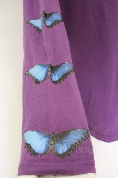 画像2: NO ID. BLACK / バタフライプリントロンT　カットソー ONE パープル O-24-02-19-007-NO-to-YM-ZT060 (2)