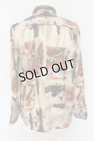 画像2: NO ID. / アブストラクトプリントSH シャツ 1 ブラウン O-24-02-19-011-NO-sh-YM-ZT060 (2)