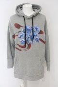 【WINTERセール】NO ID. / グリッチフラワープリントBIGパーカー ONE グレー O-24-02-19-012-NO-to-YM-ZT058