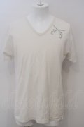 【WINTERセール】roar / swarovski pistol VネックTシャツ 3 ホワイト O-24-02-23-049-ro-ts-YM-ZT268