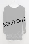 【SALE】GLAM ADDICTION / 七分袖ワッフルカットソー  ブラック O-24-02-23-091-GL-to-YM-ZT293