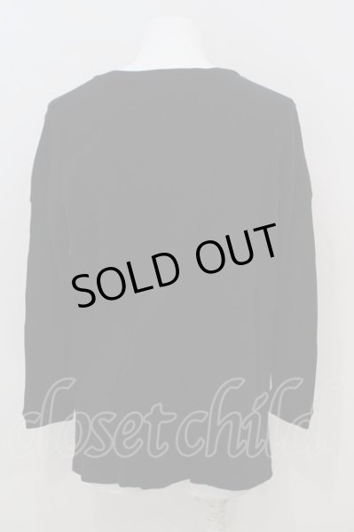 画像3: GLAM ADDICTION / 七分袖ワッフルカットソー  ブラック O-24-02-23-091-GL-to-YM-ZT293 (3)