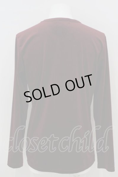 画像3: BUFFALO BOBS / CORTINA-V(コルティナ-V)ベロアテレコVネックトップス 2-3 ワイン O-24-02-23-009-BU-to-YM-ZT287 (3)