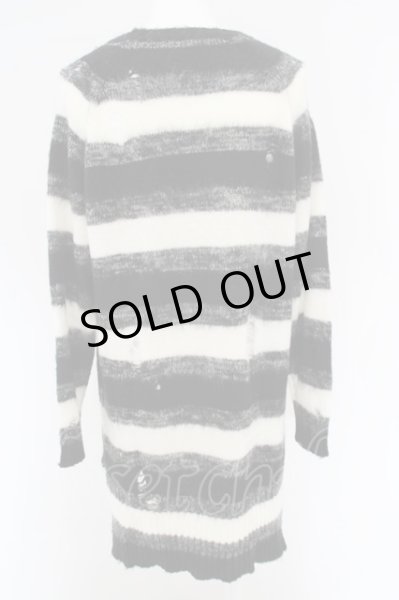 画像2: NO ID. / モヘヤニットボーダーラダリングBIGプルオーバー ONE ブラックｘホワイト O-24-02-23-113-NO-to-YM-ZT232 (2)