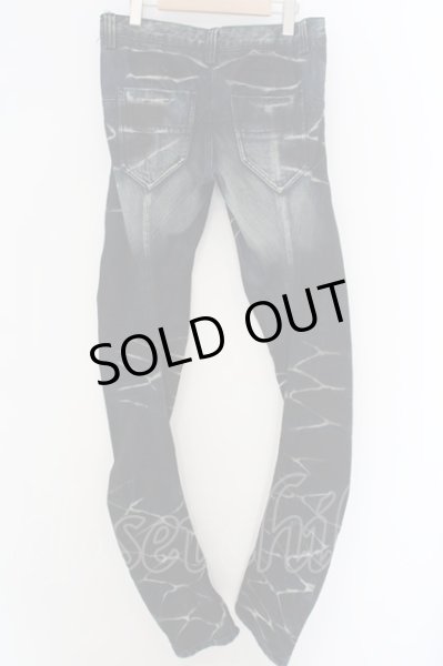 画像2: JOHNNY WOLF / ジミスパイダー 裾ZIPヒゲデニムパンツ 2 インディゴ O-24-02-23-132-JO-pa-YM-ZT240 (2)