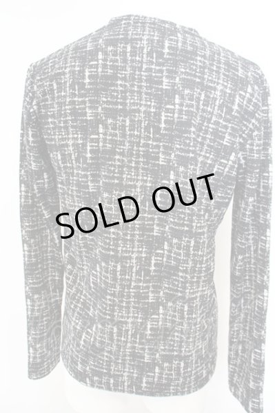 画像2: Rings / 総柄Vネックカットソー 46 ブラックｘホワイト O-24-02-23-002-RI-to-YM-ZT287 (2)