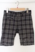 【WINTERセール】NO ID. / C.MAXギャバストレッチチェックショートトラウザーパンツ 1 グレー O-24-02-25-046-NO-pa-YM-ZT192