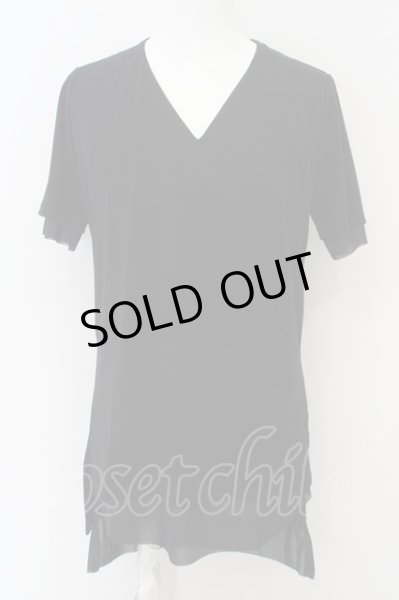 画像1: kiryuyrik / V Neck Layered Tee M ブラック O-24-02-25-011-ki-to-YM-ZT246 (1)