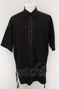 TORNADO MART / ステッチ半袖BIGシャツ M ブラック O-24-02-25-014-TO-sh-YM-ZT246