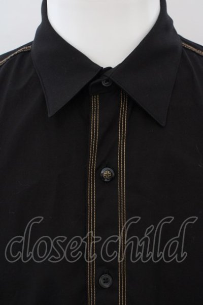 画像2: TORNADO MART / ステッチ半袖BIGシャツ M ブラック O-24-02-25-014-TO-sh-YM-ZT246