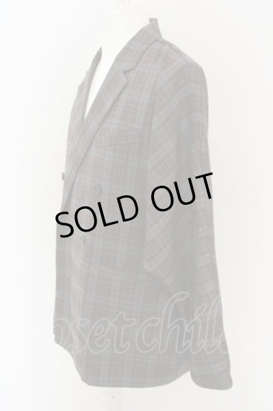 画像2: NO ID. / ドルマンスリーブダブルブレストジャケット ONE チェック O-24-02-25-018-NO-ja-YM-ZT183 (2)