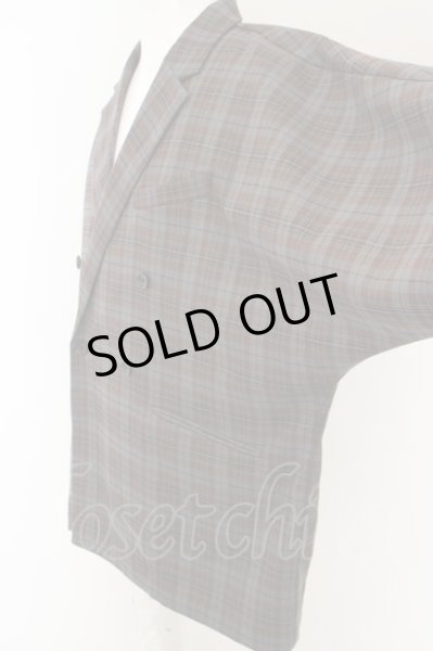 画像3: NO ID. / ドルマンスリーブダブルブレストジャケット ONE チェック O-24-02-25-018-NO-ja-YM-ZT183 (3)