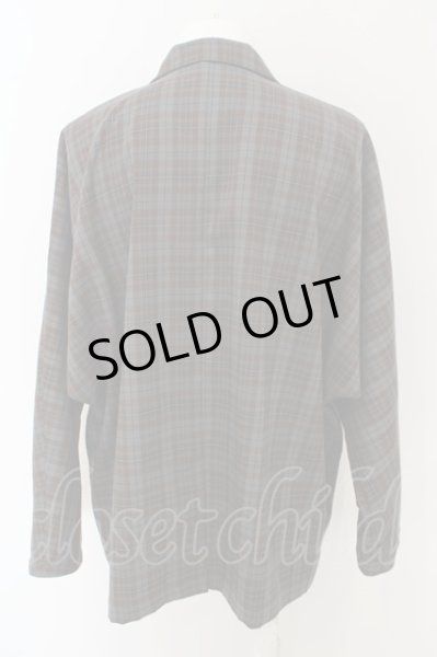 画像4: NO ID. / ドルマンスリーブダブルブレストジャケット ONE チェック O-24-02-25-018-NO-ja-YM-ZT183 (4)